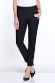 Thin Her Pull-On Black Ankle Pants With real Pockets  (N32207PM)