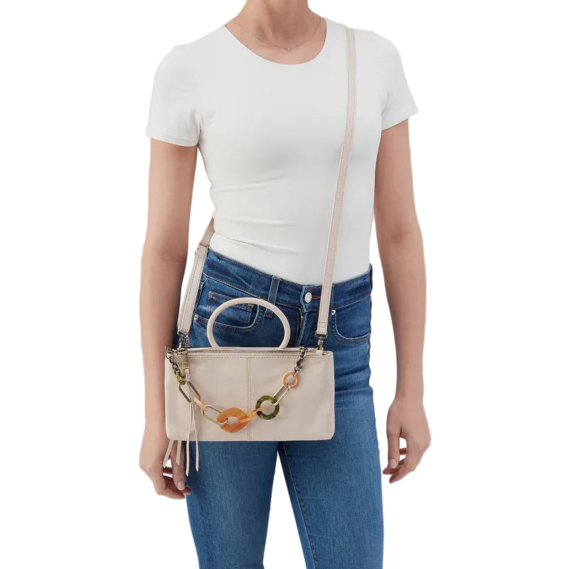 HOBO Sable Polished Leather Crossbody (Pale Flex)(NV-22931PFLX)