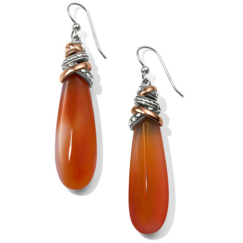 Brighton Neptune's Rings Pyramid Carnelian French Wire Earrings (JA405G)