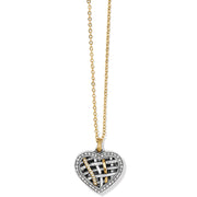 Brighton Neptune's Rings Woven Heart Petite Necklace (JM6972) SLV/GLD