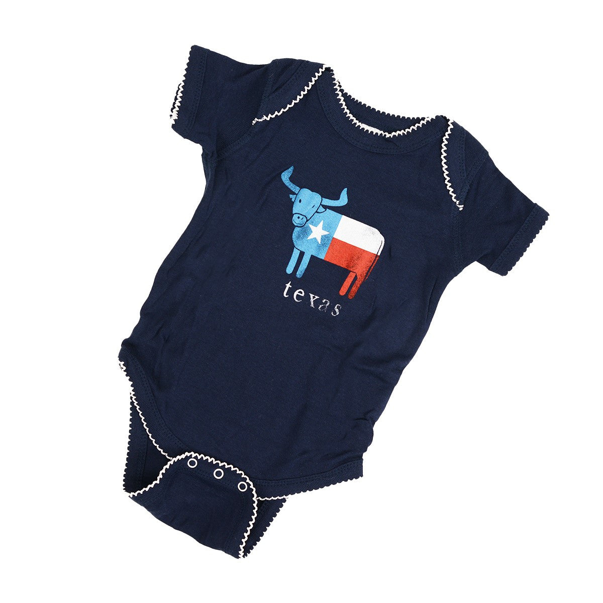 Austin The Hometown Steer Infant Texas Flag Onesie (OSFLAGSTEER)(NVY)