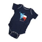 Austin The Hometown Steer Infant Texas Flag Onesie (OSFLAGSTEER)(NVY)
