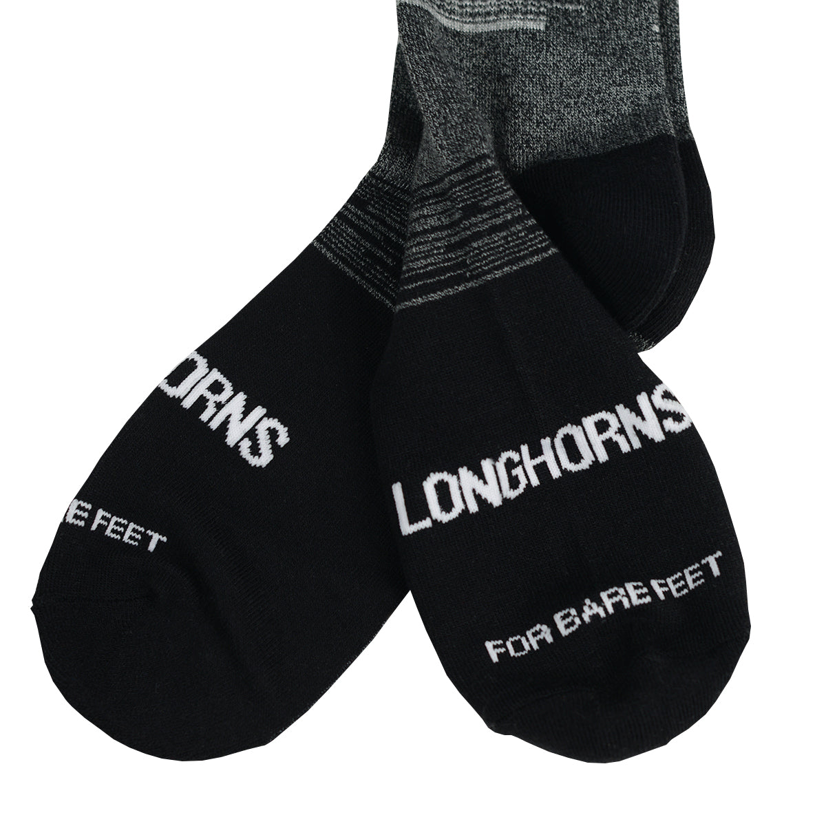 Texas Longhorn For Bare Feet  Men's Team Tonal Crew Sock (677Mar)(Black/Grey/Borange)