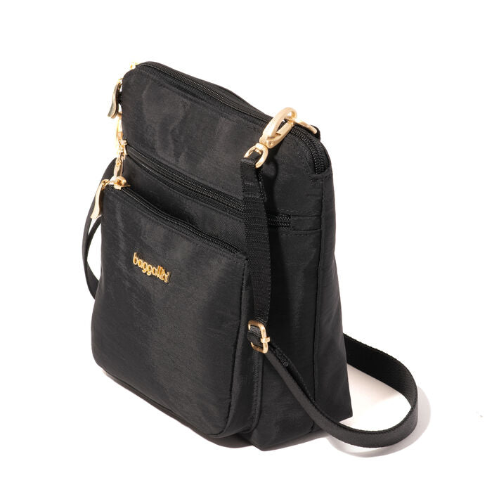Baggallini Modern Pocket Crossbody Black Gold Baggallini Modern Pocket Crossbody Black Gold