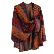 Rapti 100% Cashmere Reversible Loop Shawl (#91) (Multi Red Feather)