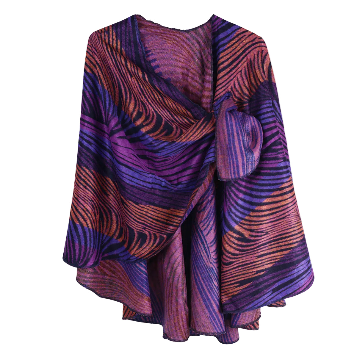 Rapti 100% Cashmere Reversible Loop Shawl (#92) (Jewel Tone Feather)