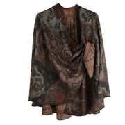 Rapti 100% Cashmere Reversible Loop Shawl (#96) (Cranberry Paisley)