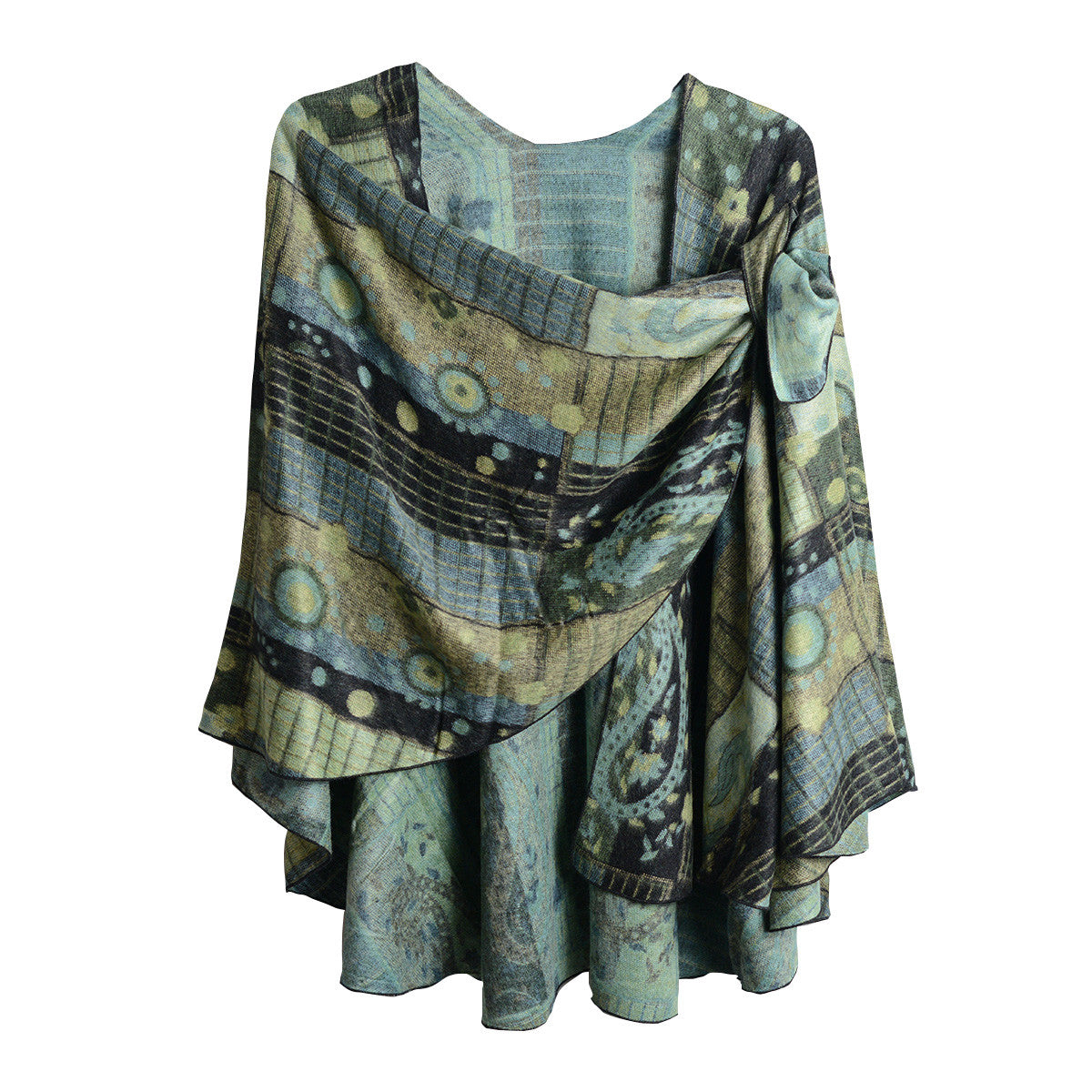 Rapti 100% Cashmere Reversible Loop Shawl (#9) SOFT BLUS/TAN
