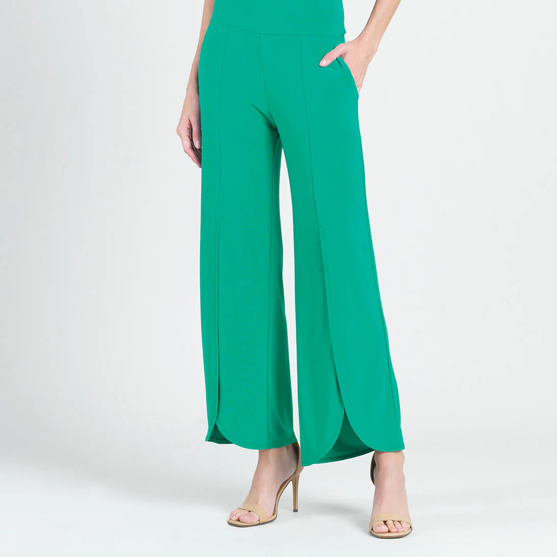 CLARA S Ankle Petal Pant Center Slit  Emerald Green  Size small (PT30)