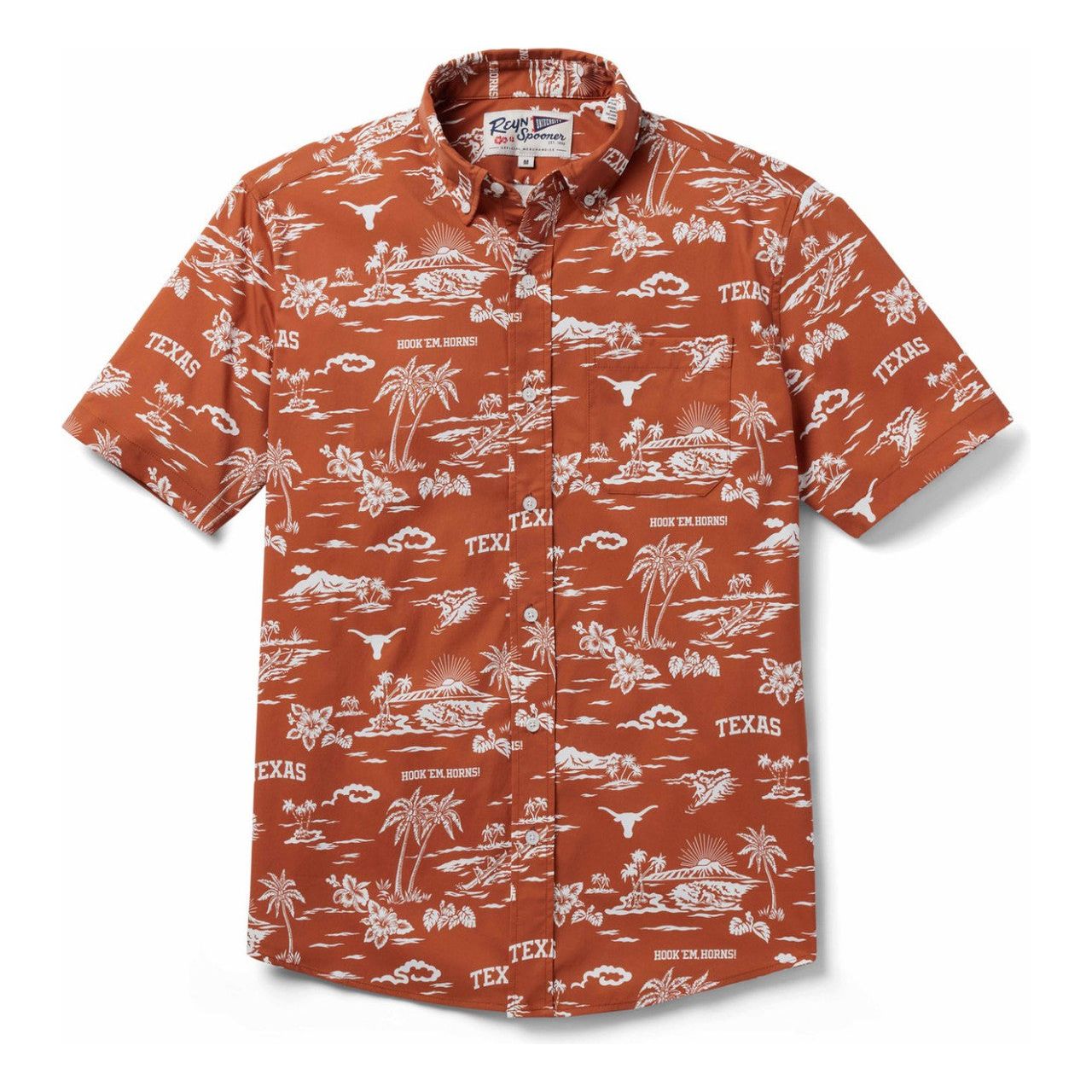 Texas Longhorn Reyn Spooner Tropical Print Performance PUA Button Front Shirt (C541213121-0059) BO