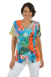 Parsley & Sage Harper Knit Short Sleeve Top  (26T07B5)(Multi)