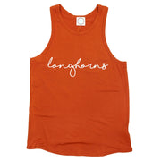 Texas Longhorn Open Back Pride Tank  (TEX21006a) (Burnt Orange )