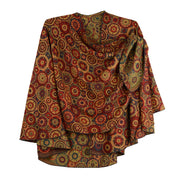 Rapti 100% Cashmere Fancy Circles Reversible Loop Shawl (#58) (ORNG/RED/OLIVE