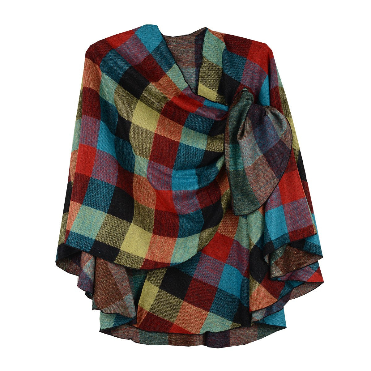 Rapti 100% Cashmere Reverse Loop Shawl #62 (Big Check)