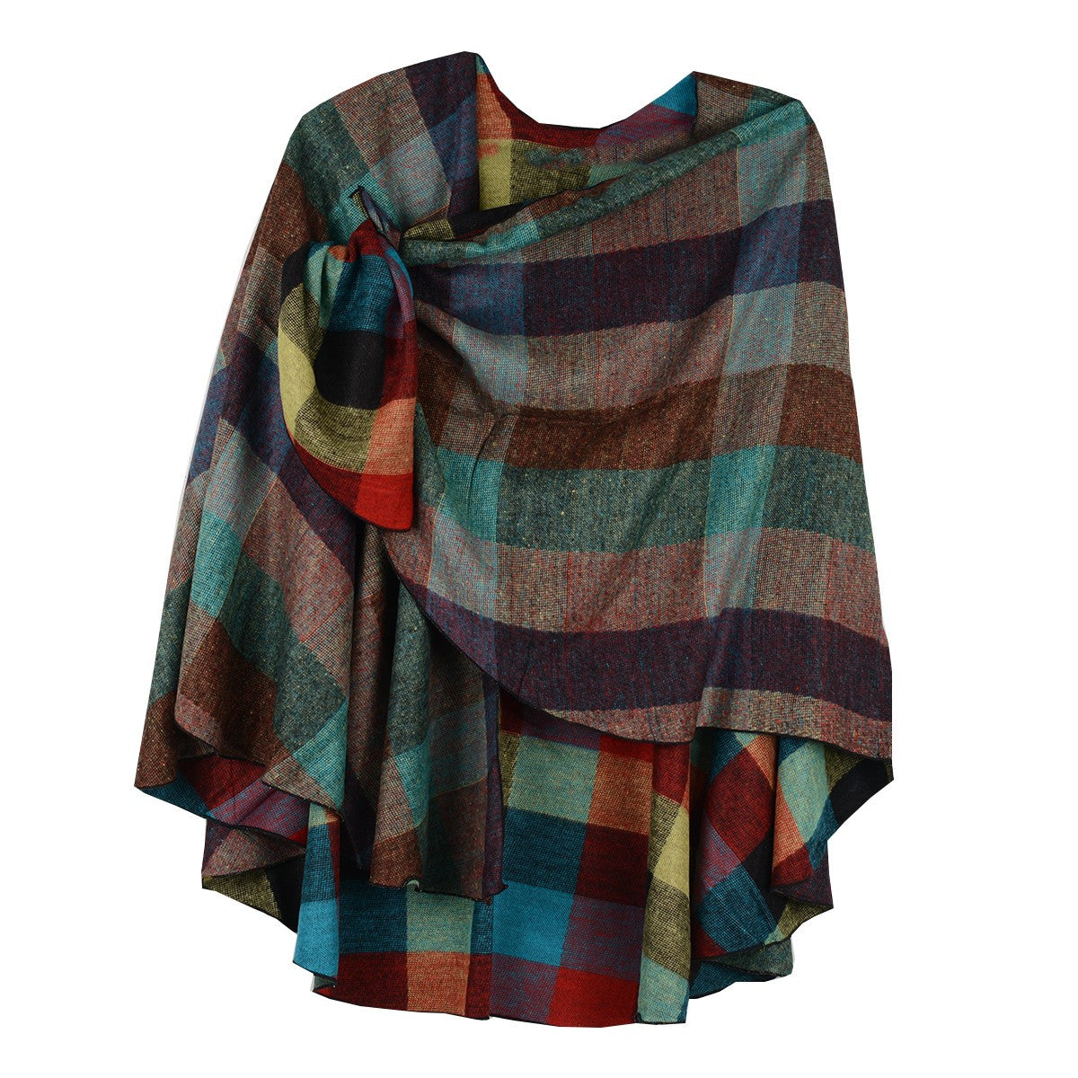 Rapti 100% Cashmere Reverse Loop Shawl #62 (Big Check)