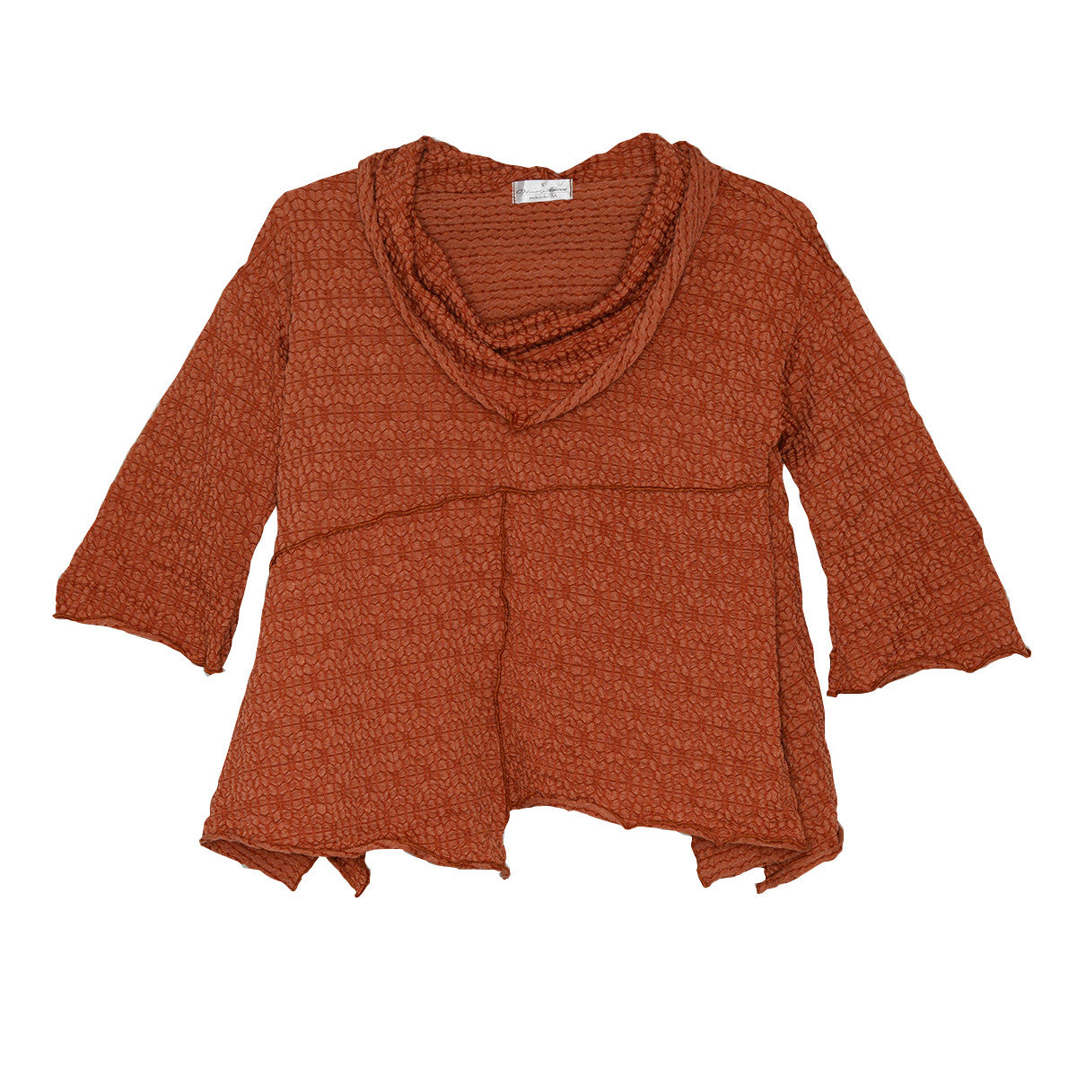 Vine Street Pucker Cowl Top (785-RUST)
