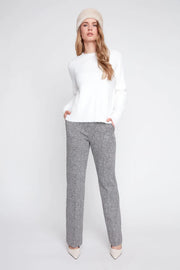 Renuar Knit Pull-on 2 pocket Jacquard Straight Leg Pant (R11090-E3143) (Black Combo)
