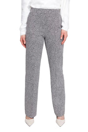 Renuar Knit Pull-on 2 pocket Jacquard Straight Leg Pant (R11090-E3143) (Black Combo)