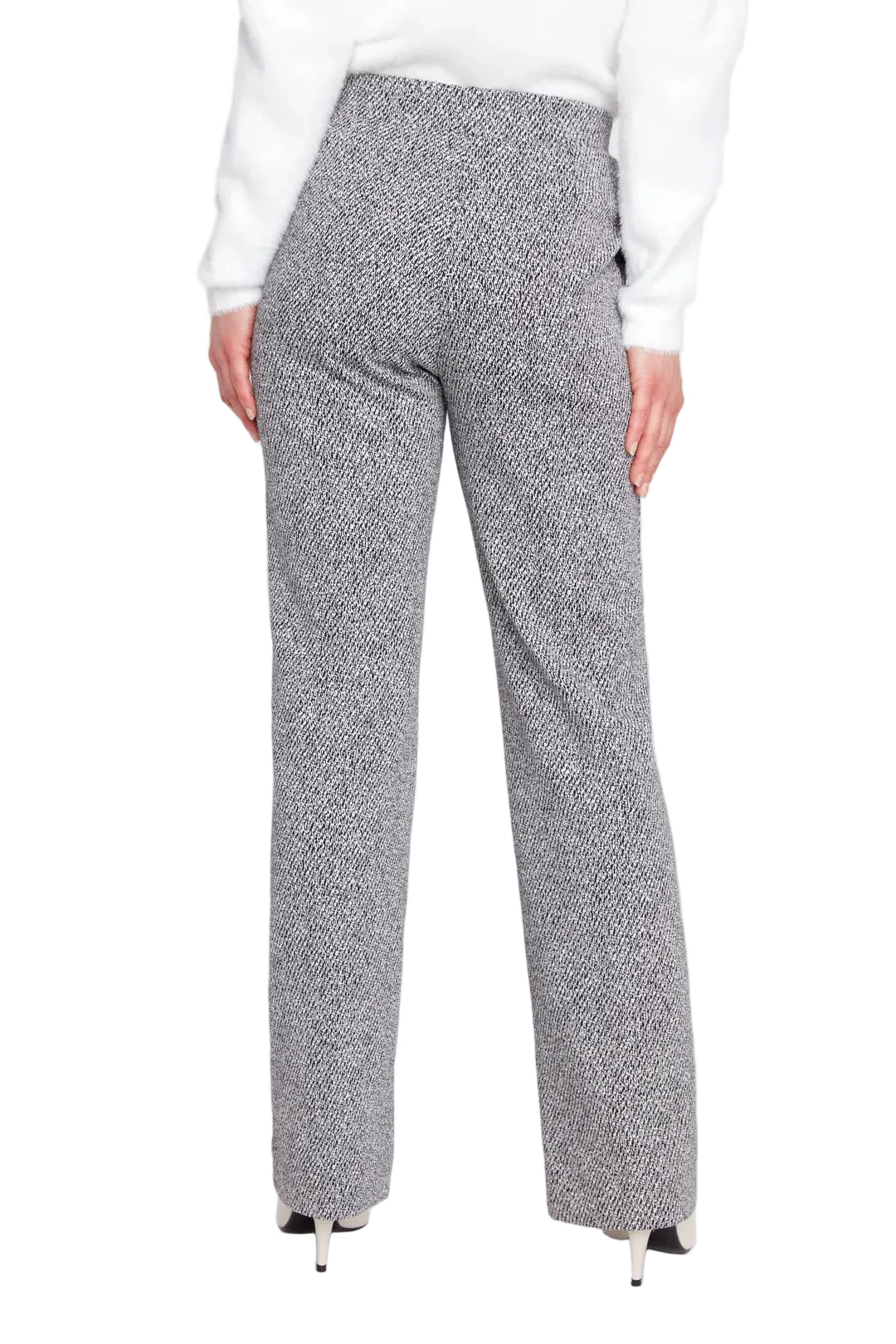 Renuar Knit Pull-on 2 pocket Jacquard Straight Leg Pant (R11090-E3143) (Black Combo)