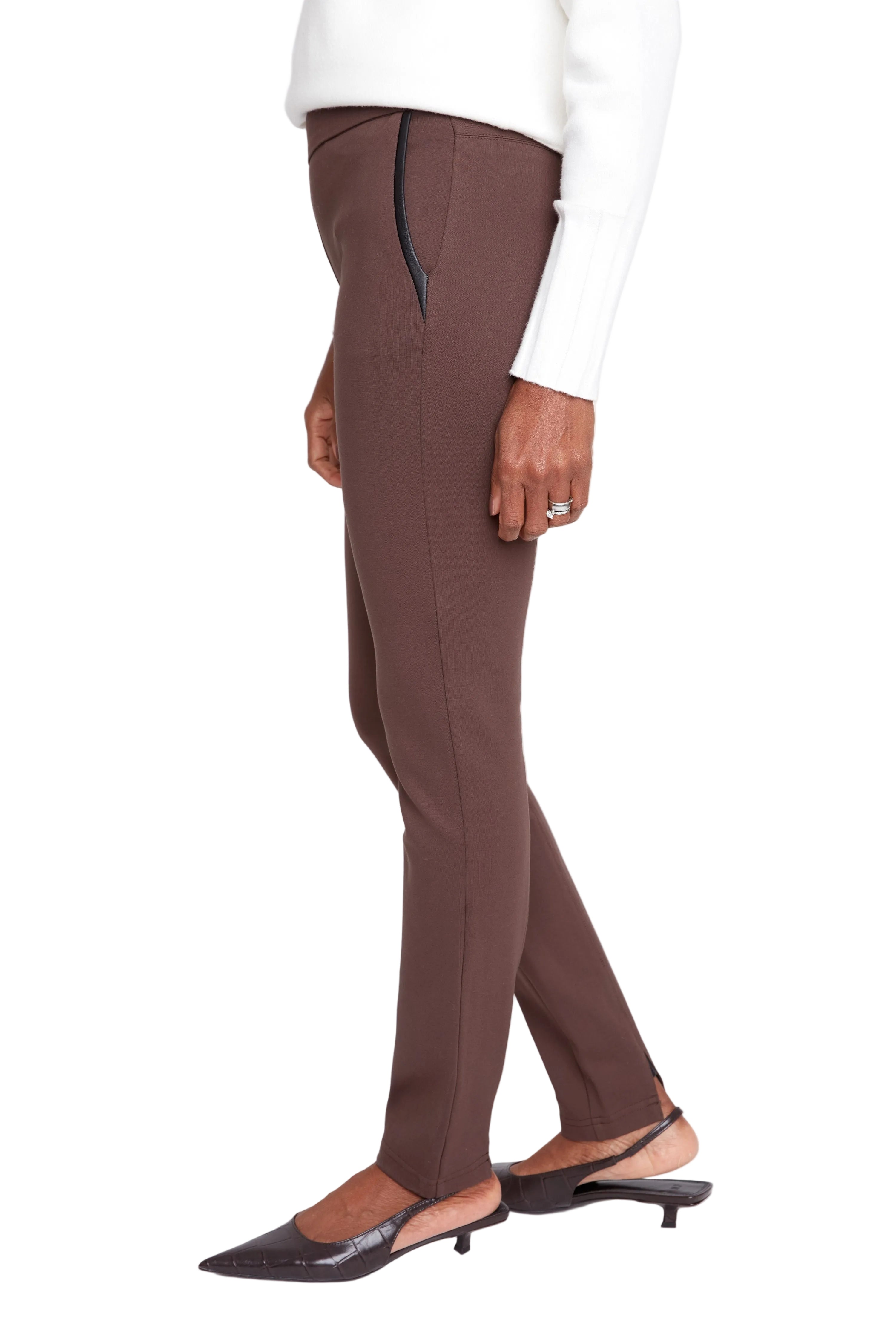 Renuar Pull-on Ankle Cigarette Knit Pant (R1911-E906S)(2-Colors)