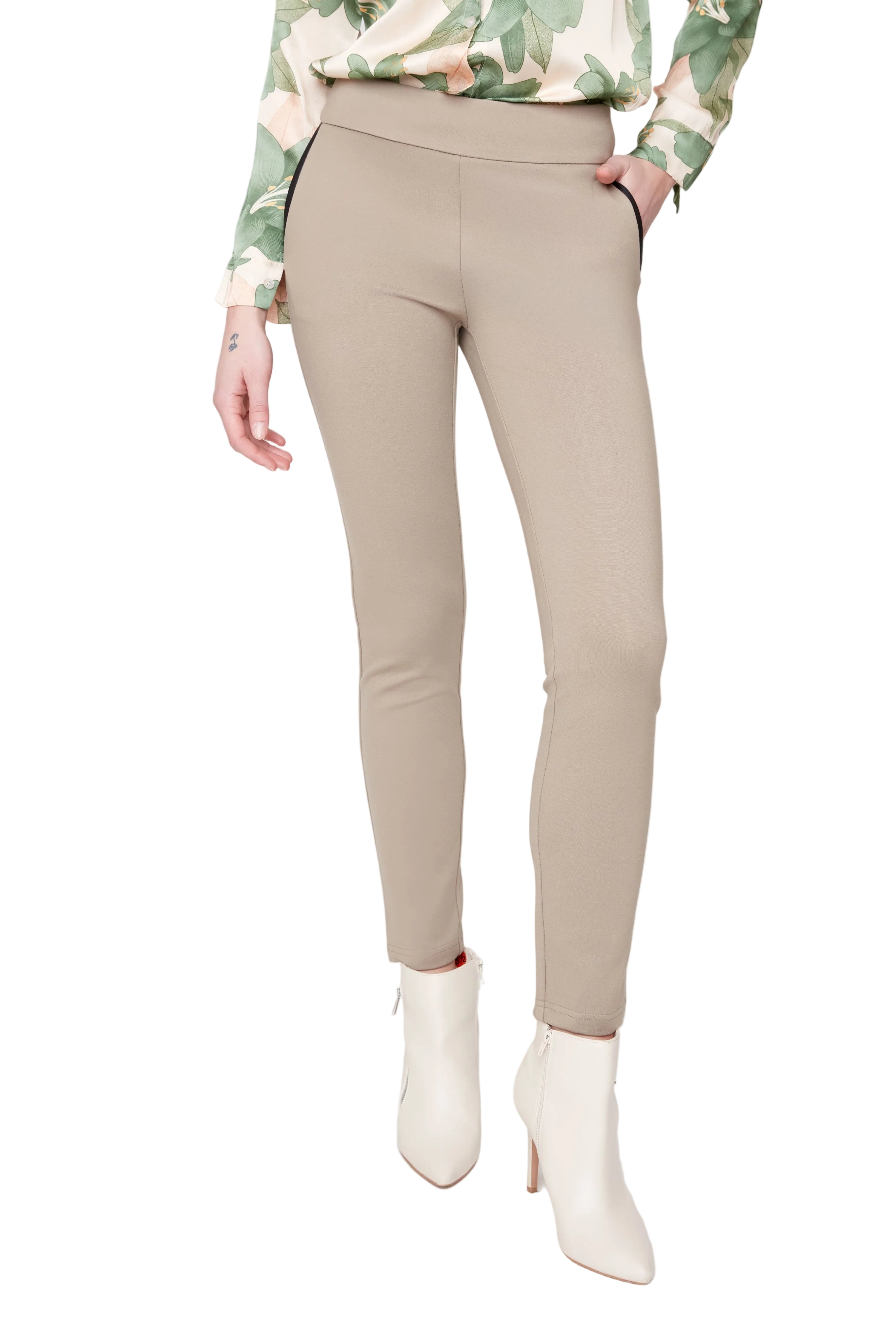 Renuar Pull-on Ankle Cigarette Knit Pant (R1911-E906S)(2-Colors)