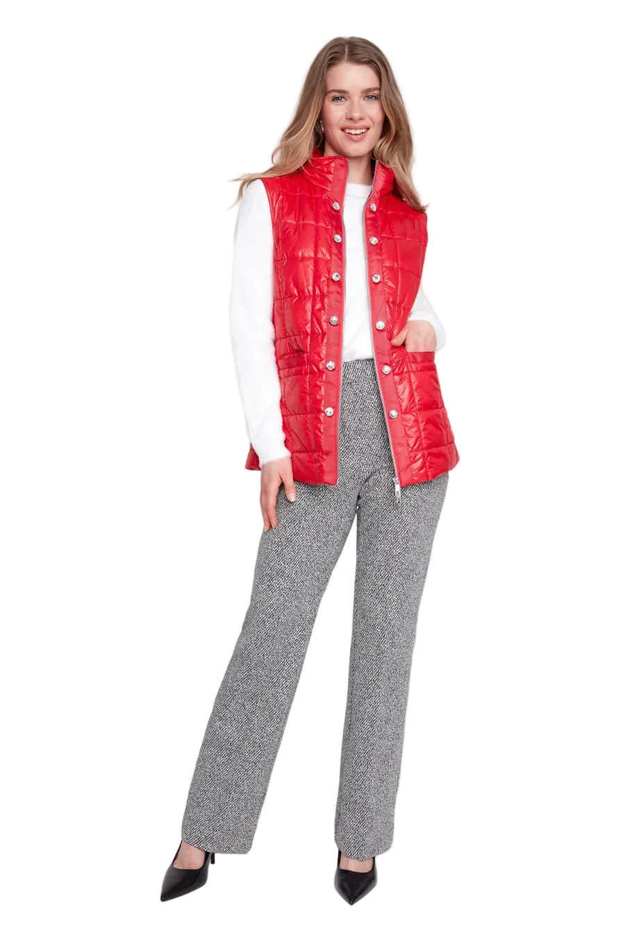 Renuar Luxe Quilts Vest (R3907L E3034) (Lipstick)