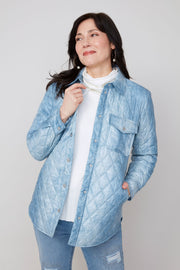 Renuar Quilted Blue Denim Print Jacket (R3910L-E3036)(Blue)