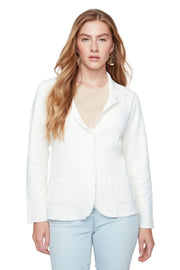 Renuar Patch Pocket Cardigan Sweater (R3947)(Creme)
