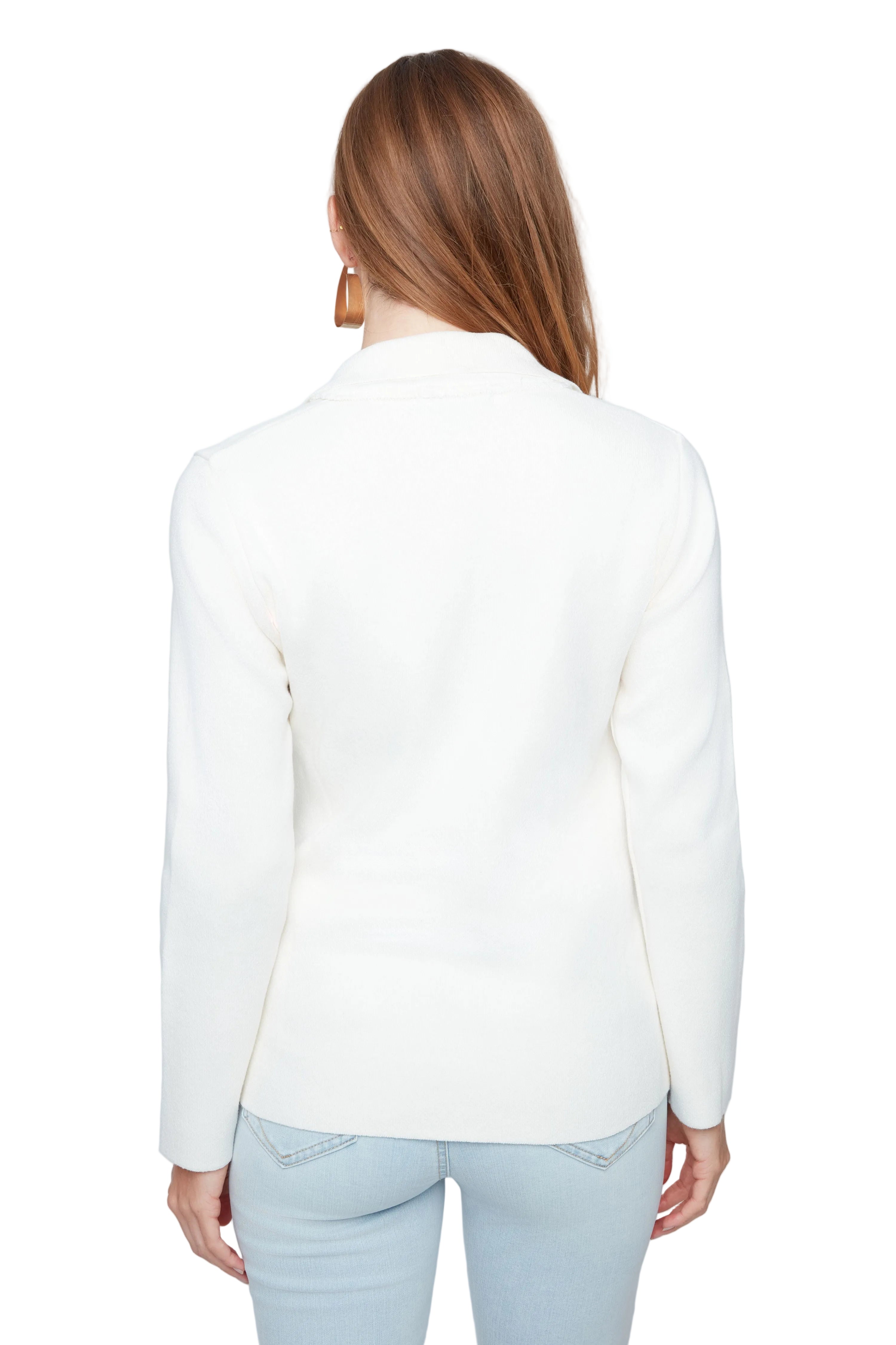 Renuar Patch Pocket Cardigan Sweater (R3947)(Creme)