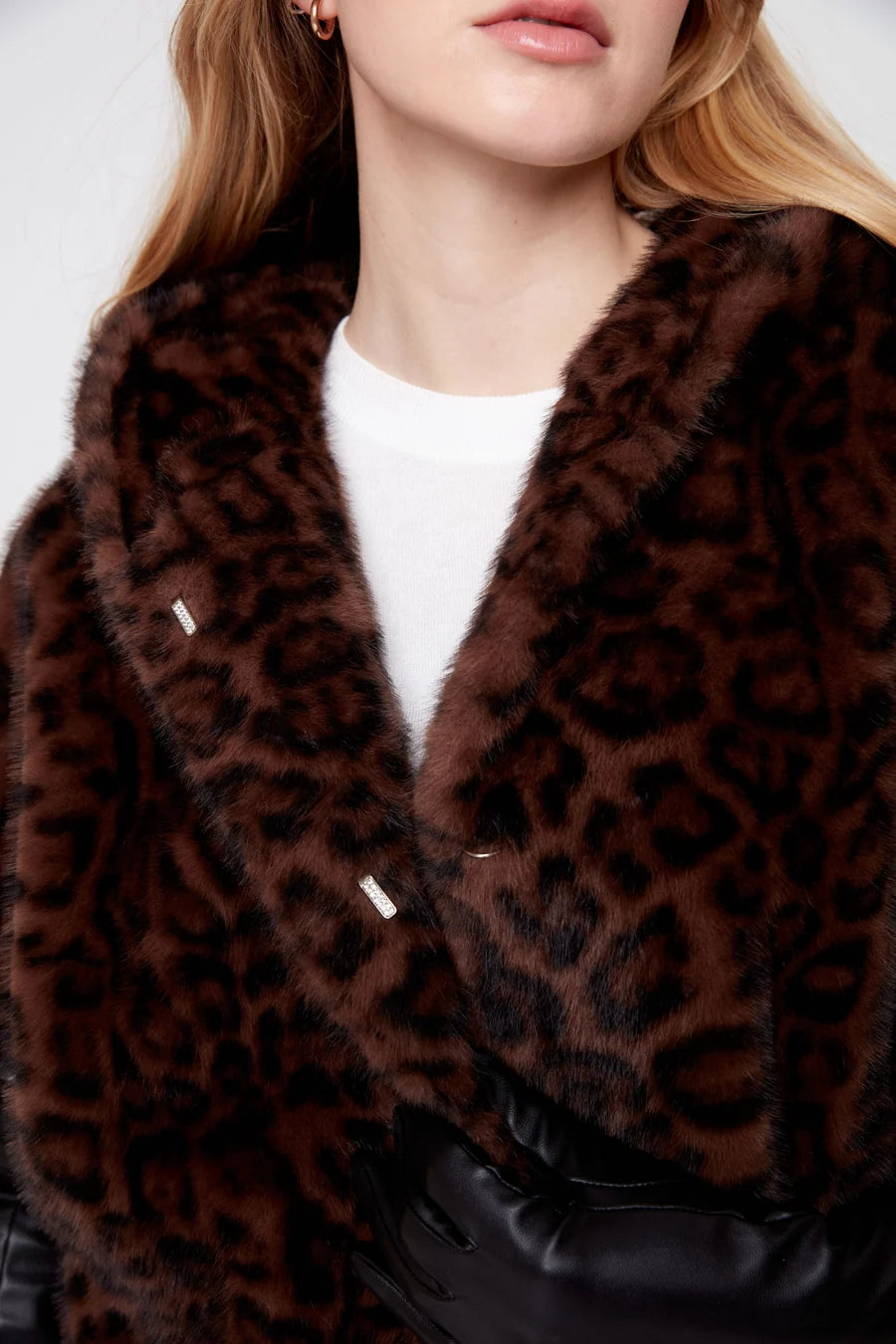 Renuar Printed Faux Fur Poncho (R3974-E3130)(Chestnut)
