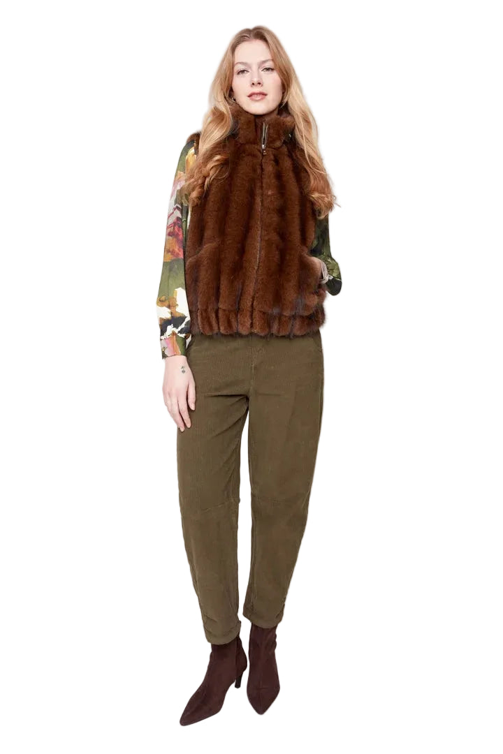 Renuar Mink Look Faux Fur Vest ( R3980L-E3140)(Mink)