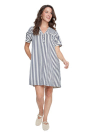 Renuar Woven Short Sleeve Dress (R4370881)(Indigo)