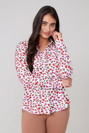 Renuar All Over Hearts Woven Blouse (R5204-459)(TanCombo)