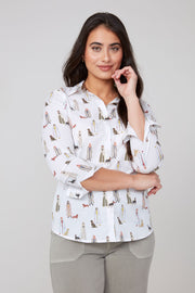 Renuar Walking The Dog Woven Blouse(R5212-470) (CREME)