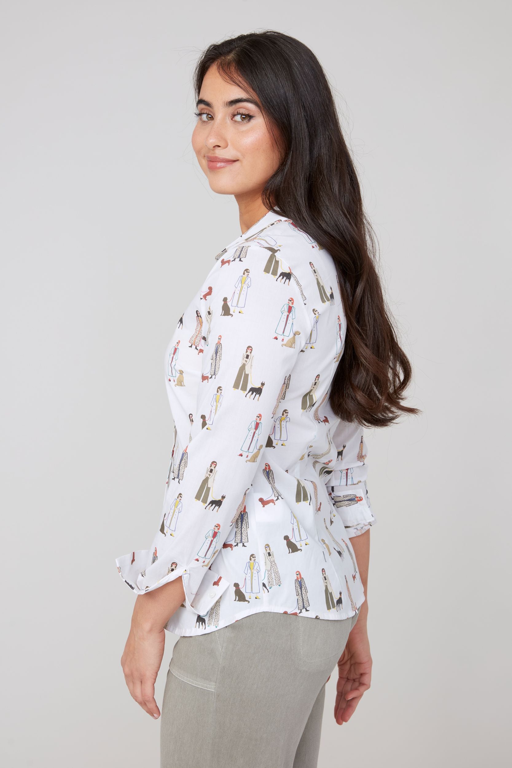 Renuar Walking The Dog Woven Blouse(R5212-470) (CREME)