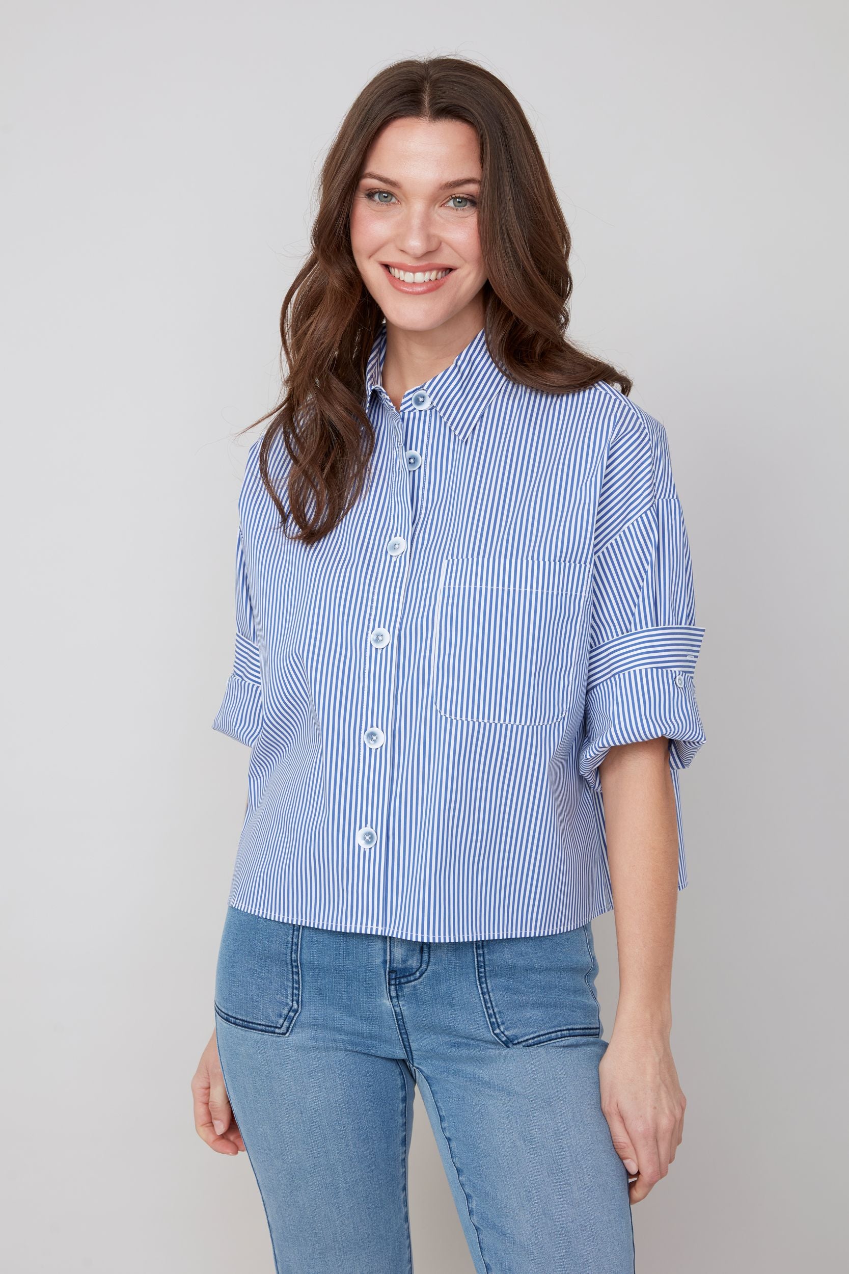 Renuar Blue & White Stripe Shirt