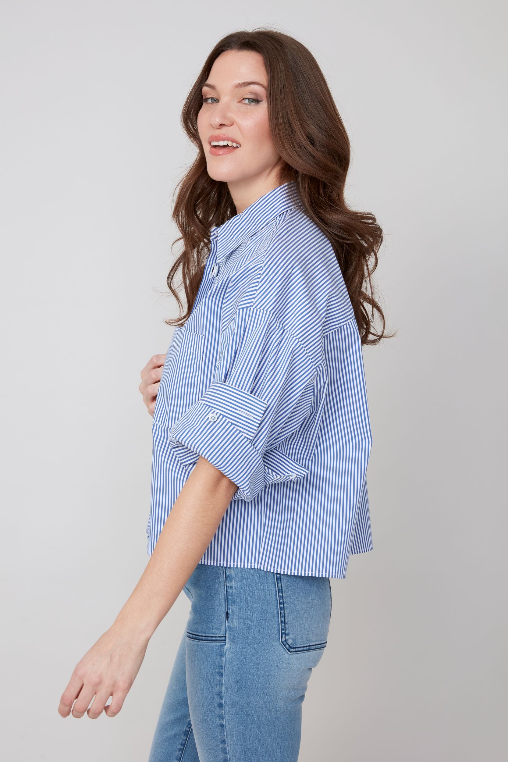 Renuar Blue & White Stripe Shirt