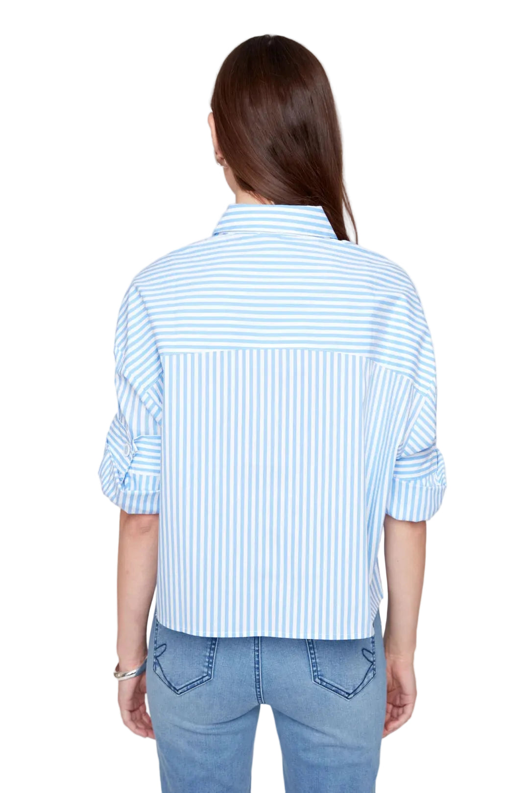 Renuar Crisp Cotton Bold Stripe Classics Woven Blouse (R5213-889)(2 Colors)
