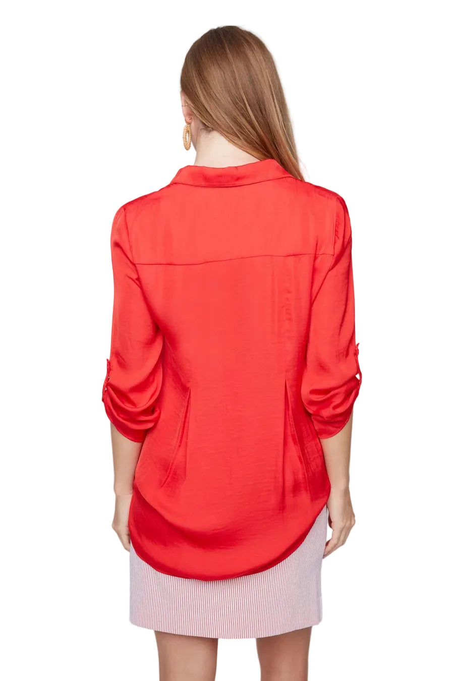 Renuar Lux Silky Fabric Pop-over Top (R5517)(2 colors)
