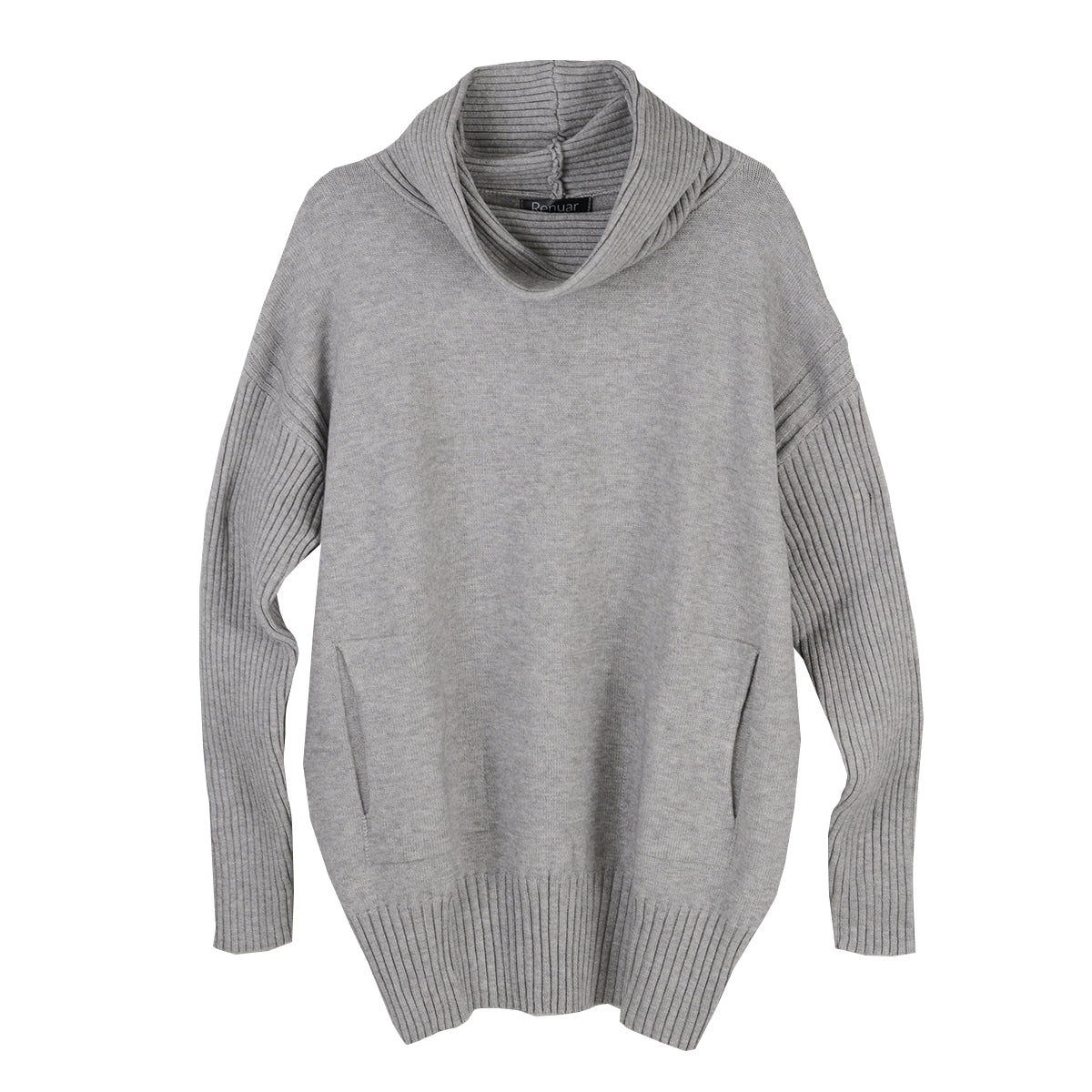 Renuar Soft Touch Yarn Knit Sweater (R6677-3391) (Heather Grey)