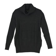 Renuar Cowl Neck Side Pockets Black  Sweater (R6677-3391)(Black)