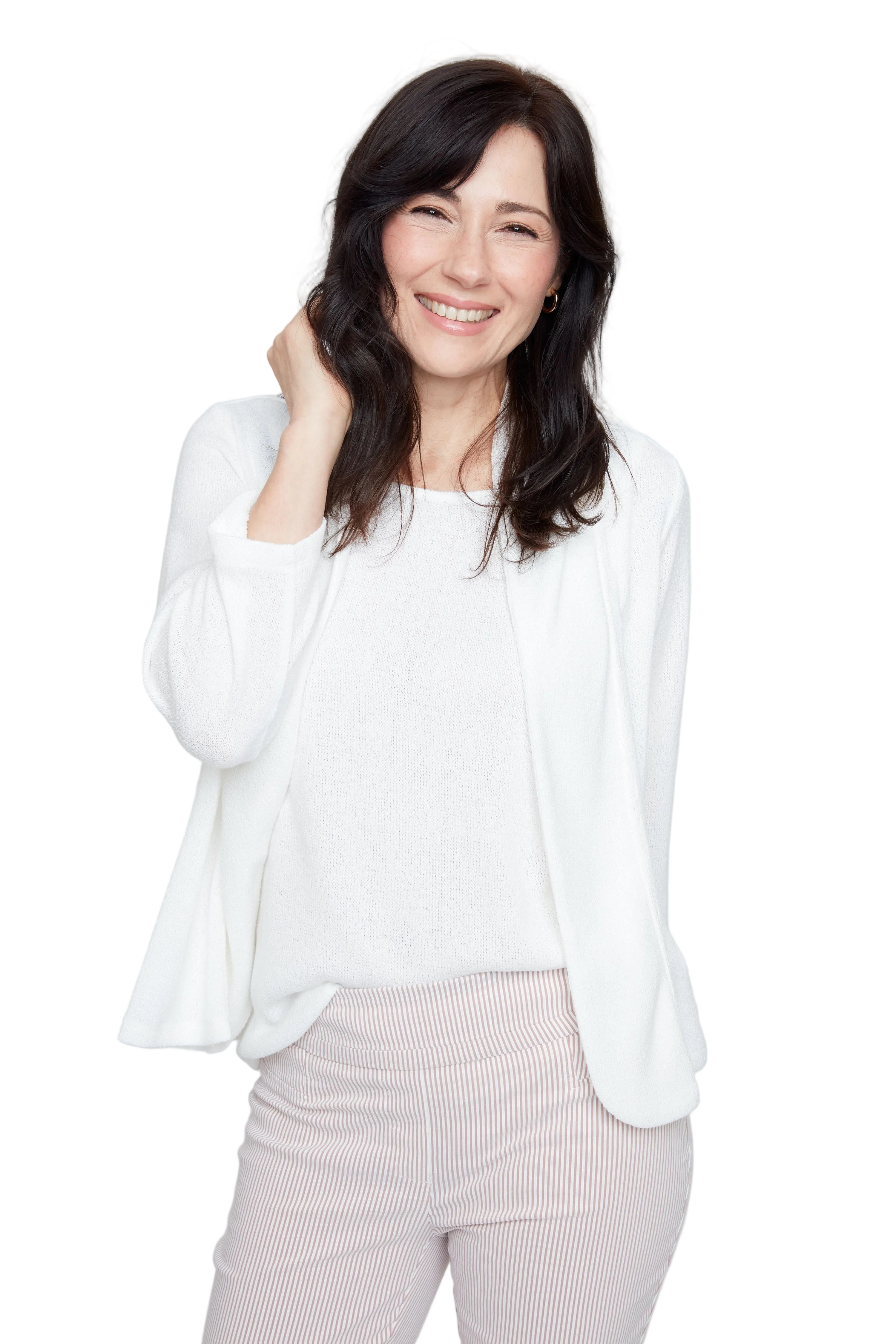 Renuar Sweater  Knit Open Front Cardigan ( 2 Colors )(R7809)