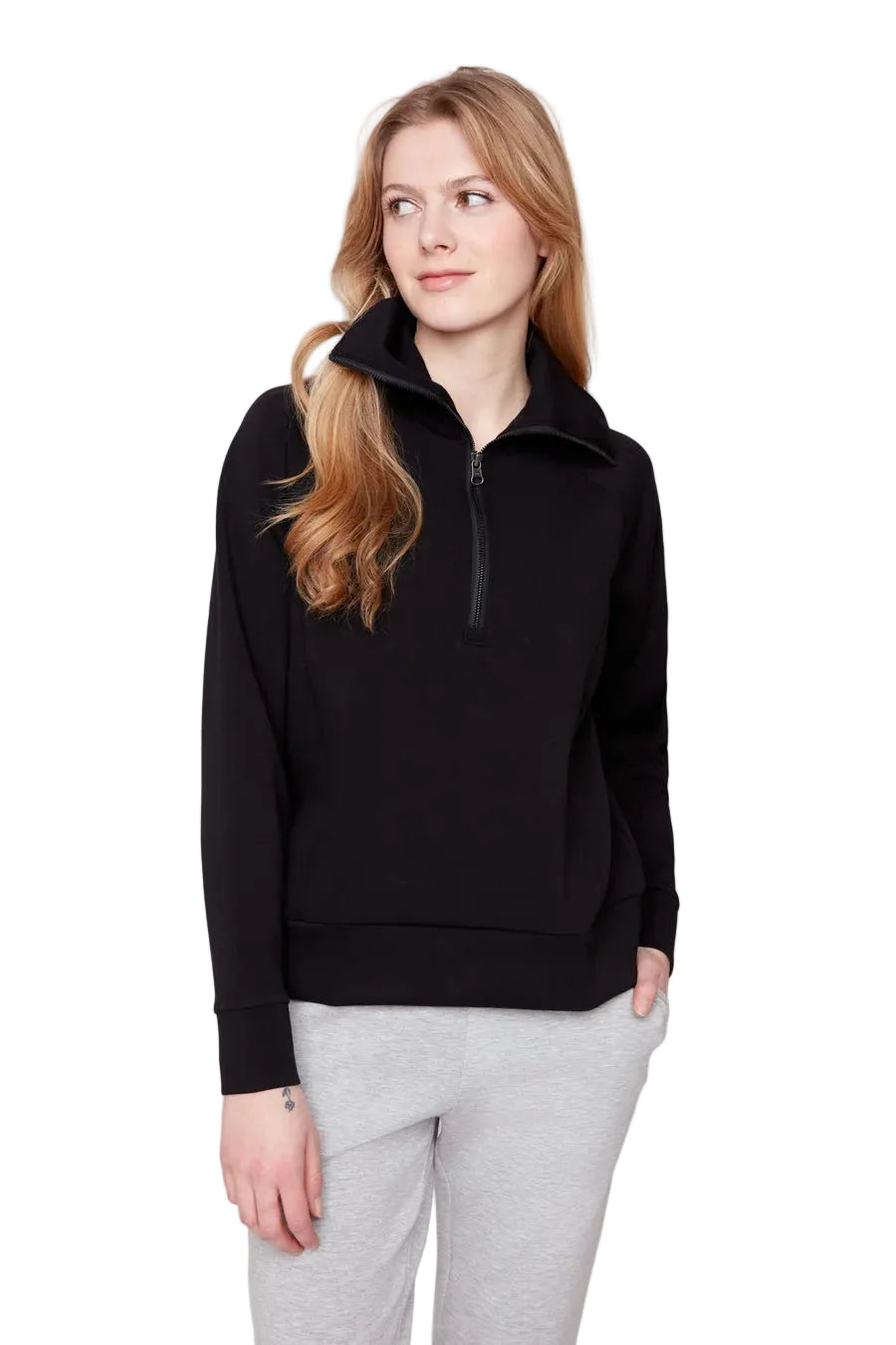Renuar Casual Corner Knit 1/4 Zip Pop-Over Top ( R7813-69N) (2-Colors)