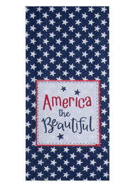 Kay Dee USA Patriotic America the Beautiful & Stars Kitchen Tea Towel (R8070)