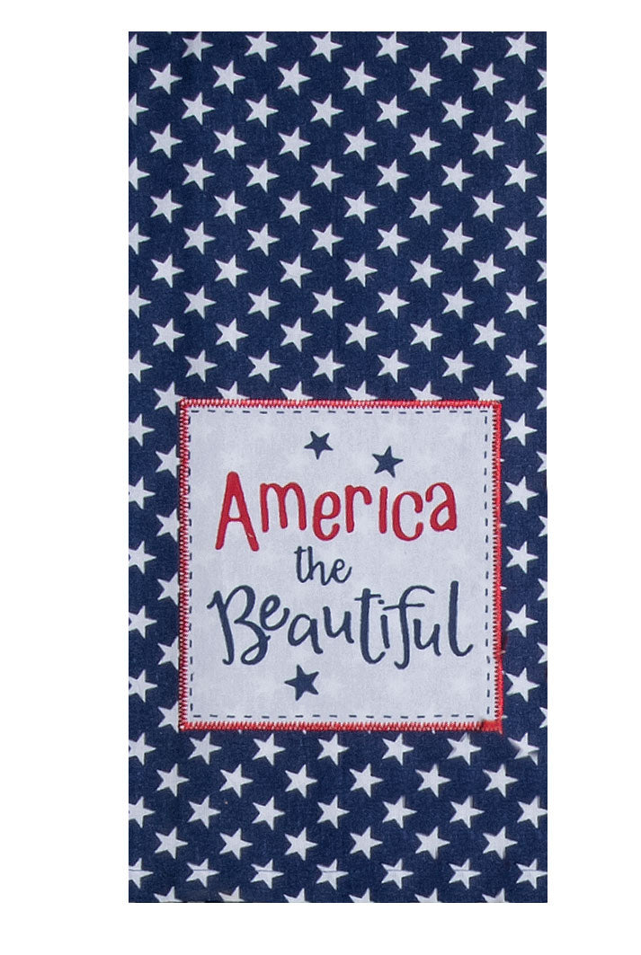 Kay Dee USA Patriotic America the Beautiful & Stars Kitchen Tea Towel (R8070)