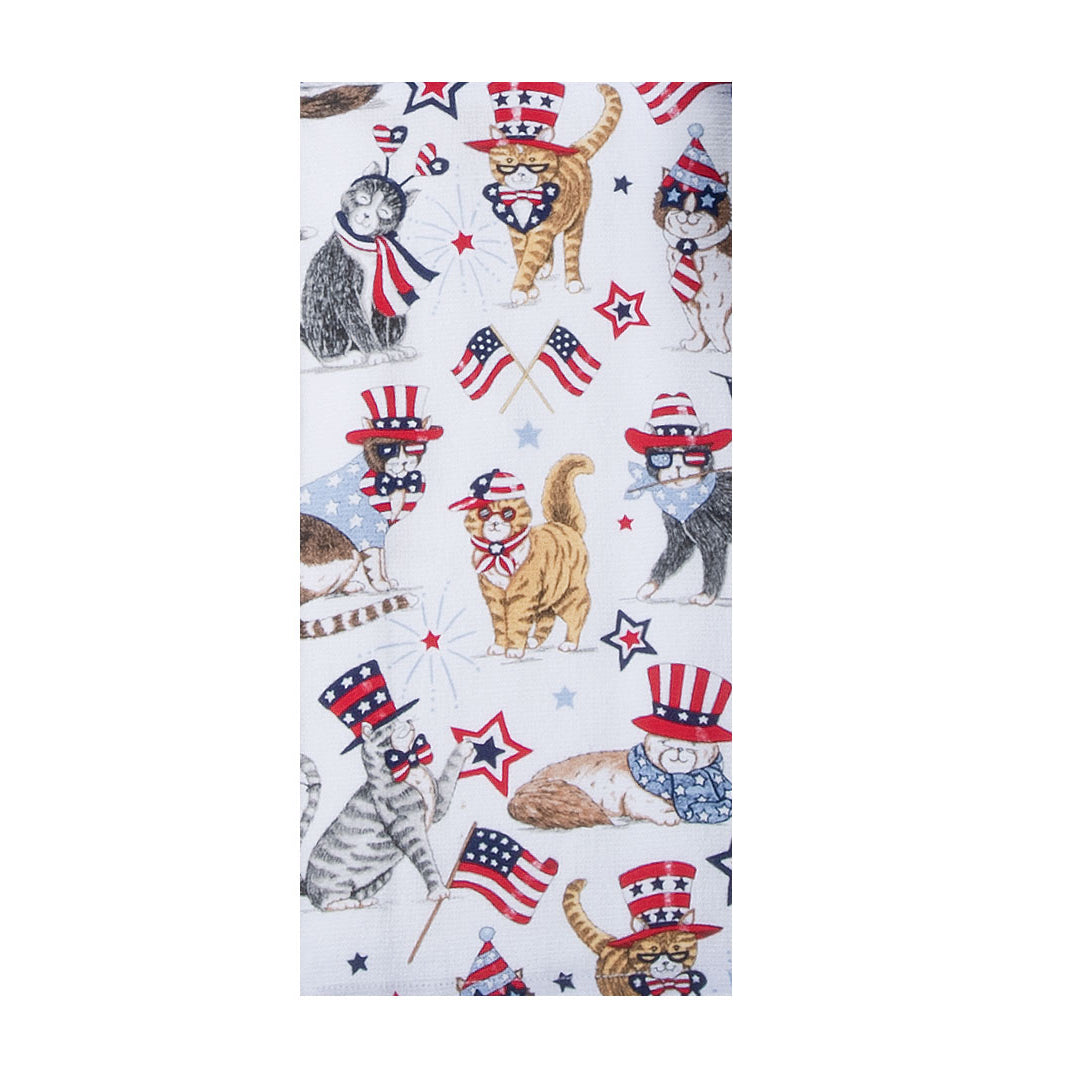 Kay Dee USA Patriotic Cats Dual Purpose Terry Towel (R807)