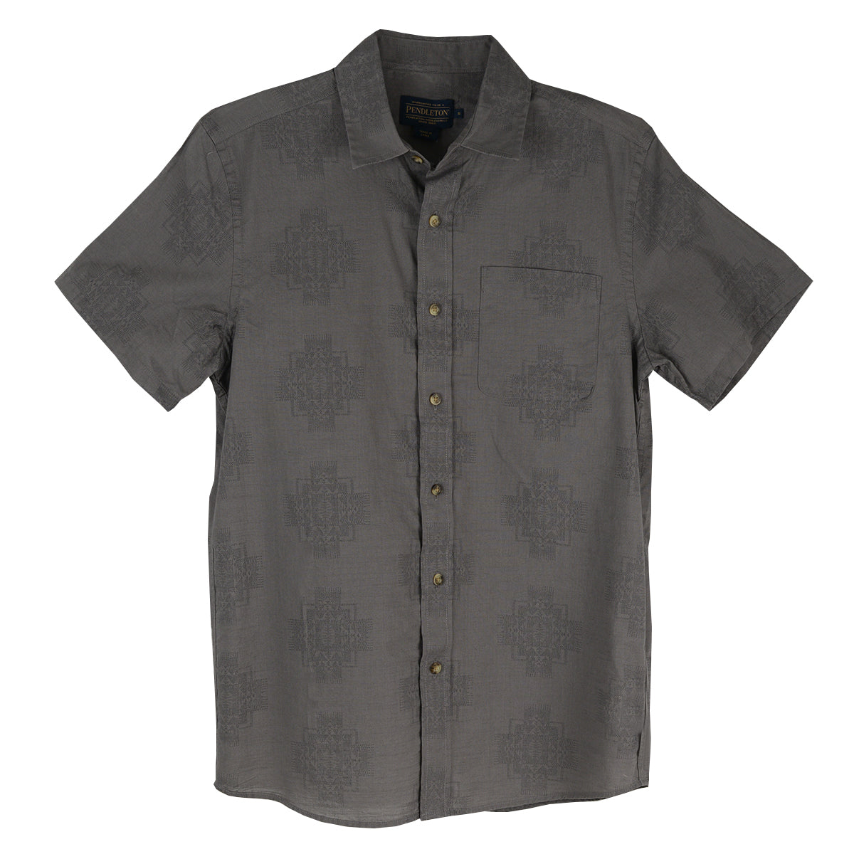 Pendleton Men's Shoreline Print Short Sleeve Western Shirt (on Sale)(RA849-79307)(Smoke)