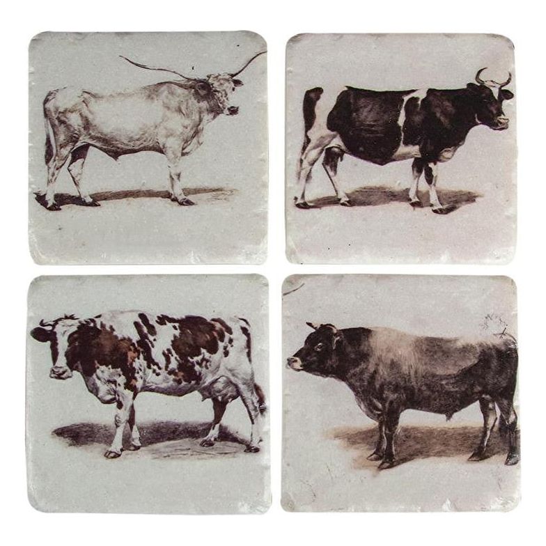Texas Bovine Coasters (Set of 4) (RMCSBV)