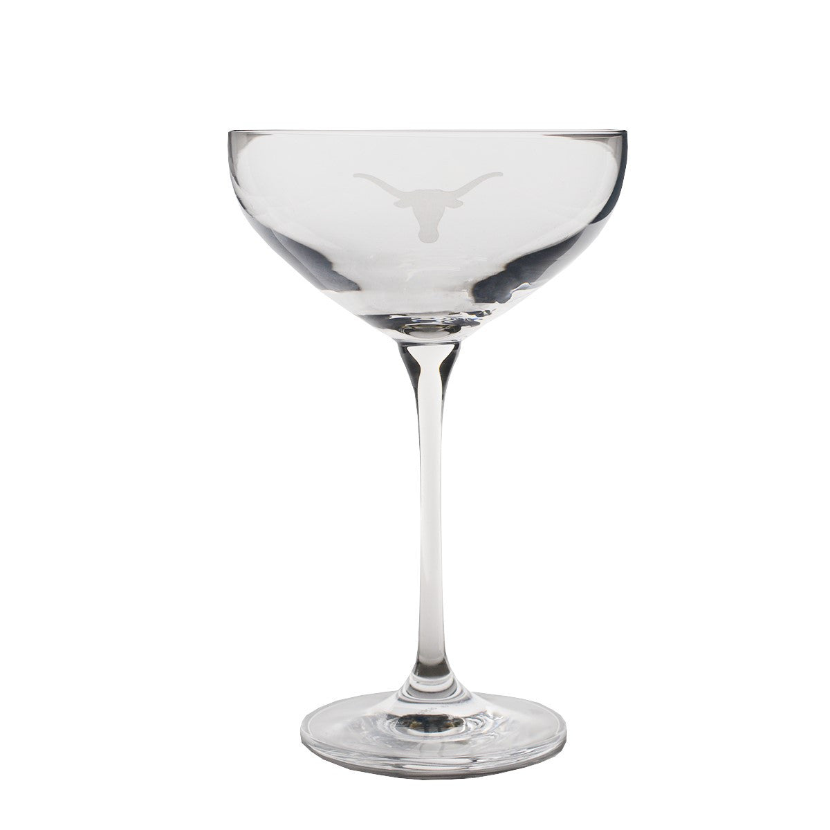 Texas Longhorn Etched Logo Cocktail Glass (RT24)