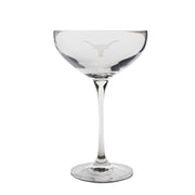 Texas Longhorn Etched Logo Cocktail Glass (RT24)